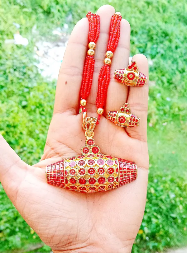 Assamese_Traditional_Red_Meenakari_Dhulabari_Jewellery_Set_For_Women_&_Girl